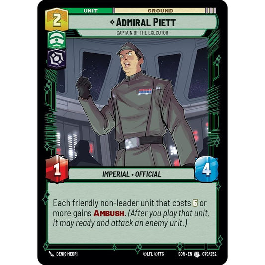 Image for Admiral Piett - Captain of the Executor (079/252) (SOR) - Star Wars: Unlimited