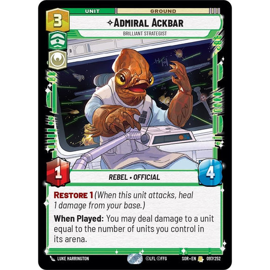 Image for Admiral Ackbar - Brilliant Strategist (097/252) (SOR) - Star Wars: Unlimited