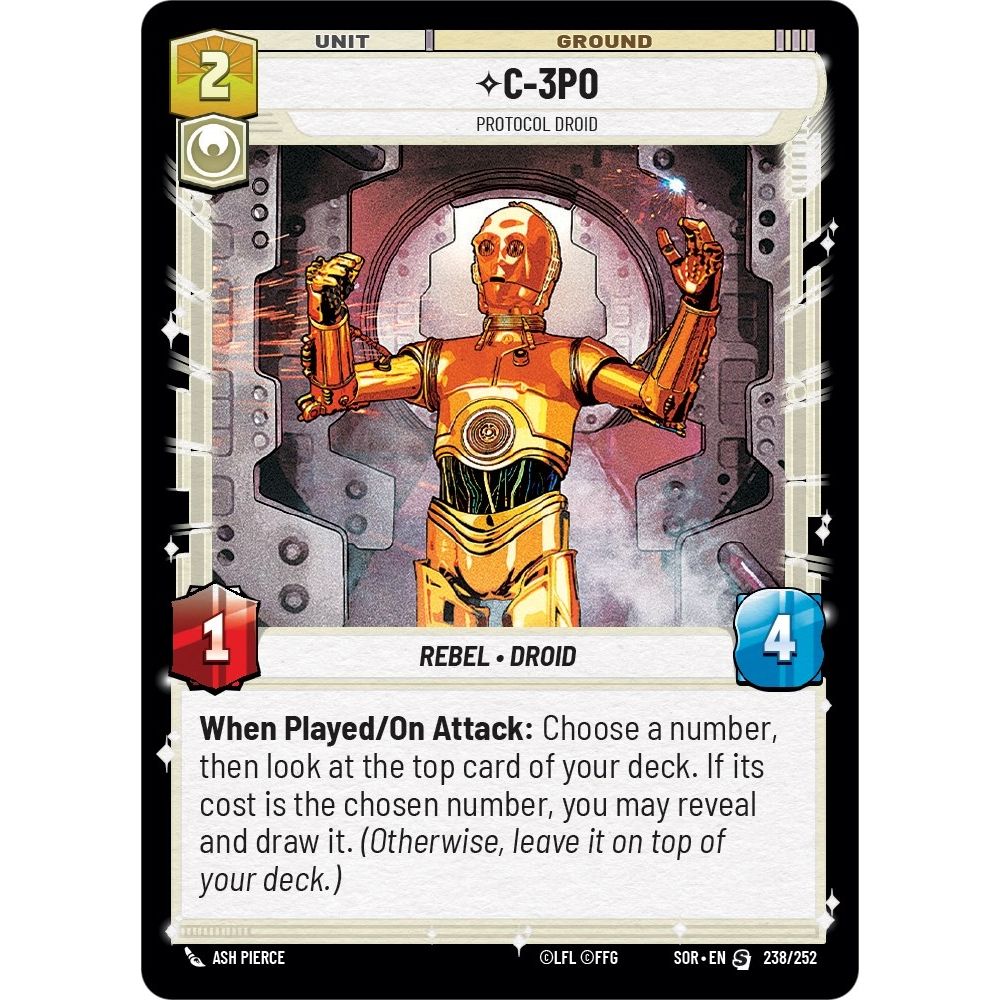 Image for C-3PO - Protocol Droid (238/252) (SOR) - Star Wars: Unlimited
