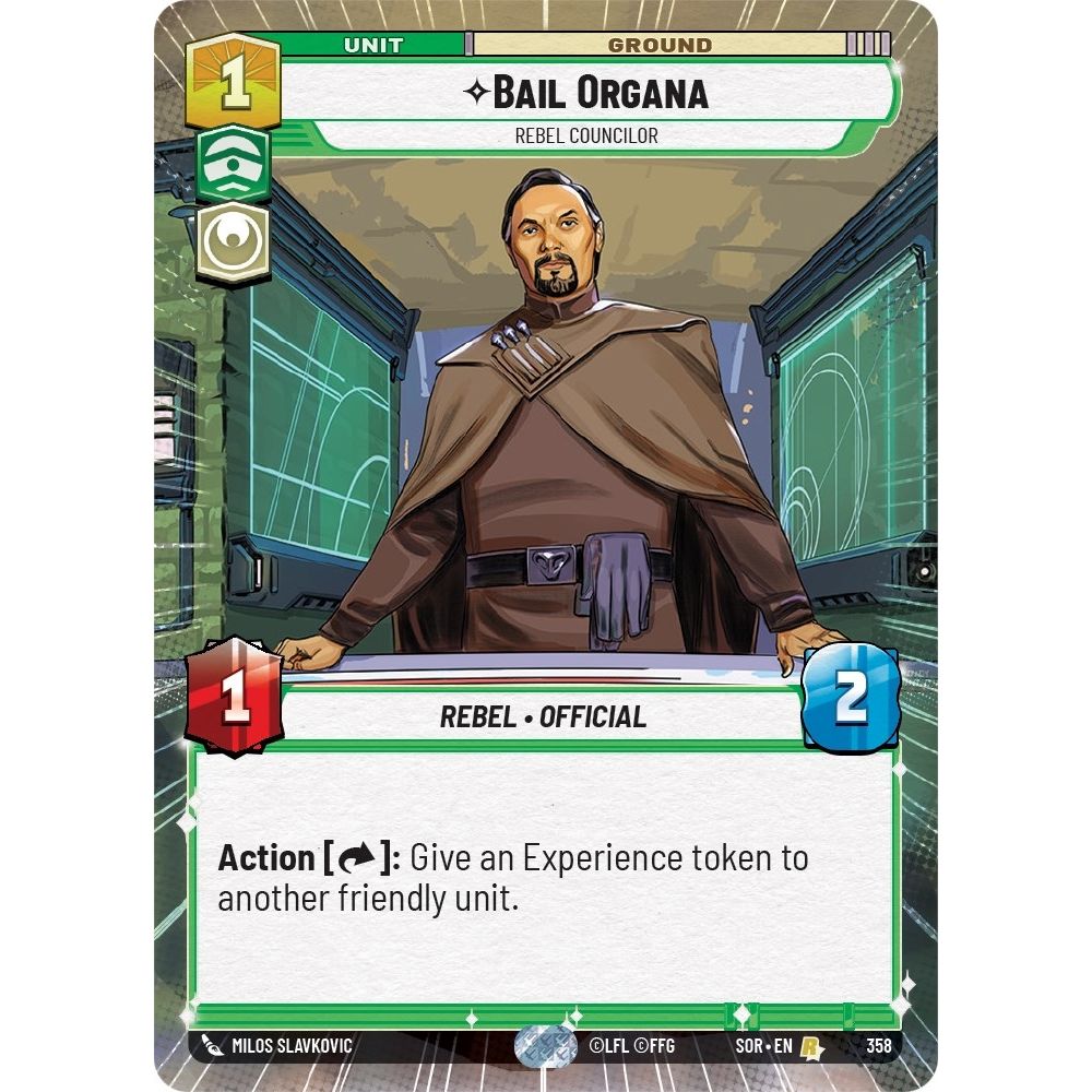 Image for Bail Organa - Rebel Councilor (Hyperspace) (358) (SOR) - Star Wars: Unlimited