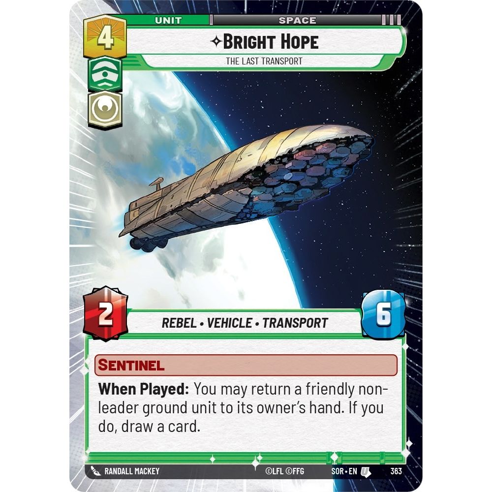 Image for Bright Hope - The Last Transport (Hyperspace) (363) (SOR) - Star Wars: Unlimited