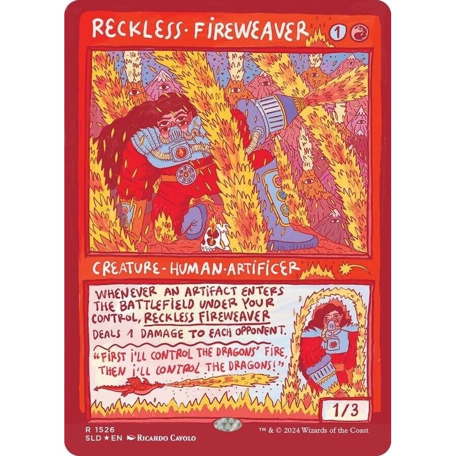 Image for Reckless Fireweaver (Rainbow Foil) (1526) (SLD) - Magic: The Gathering