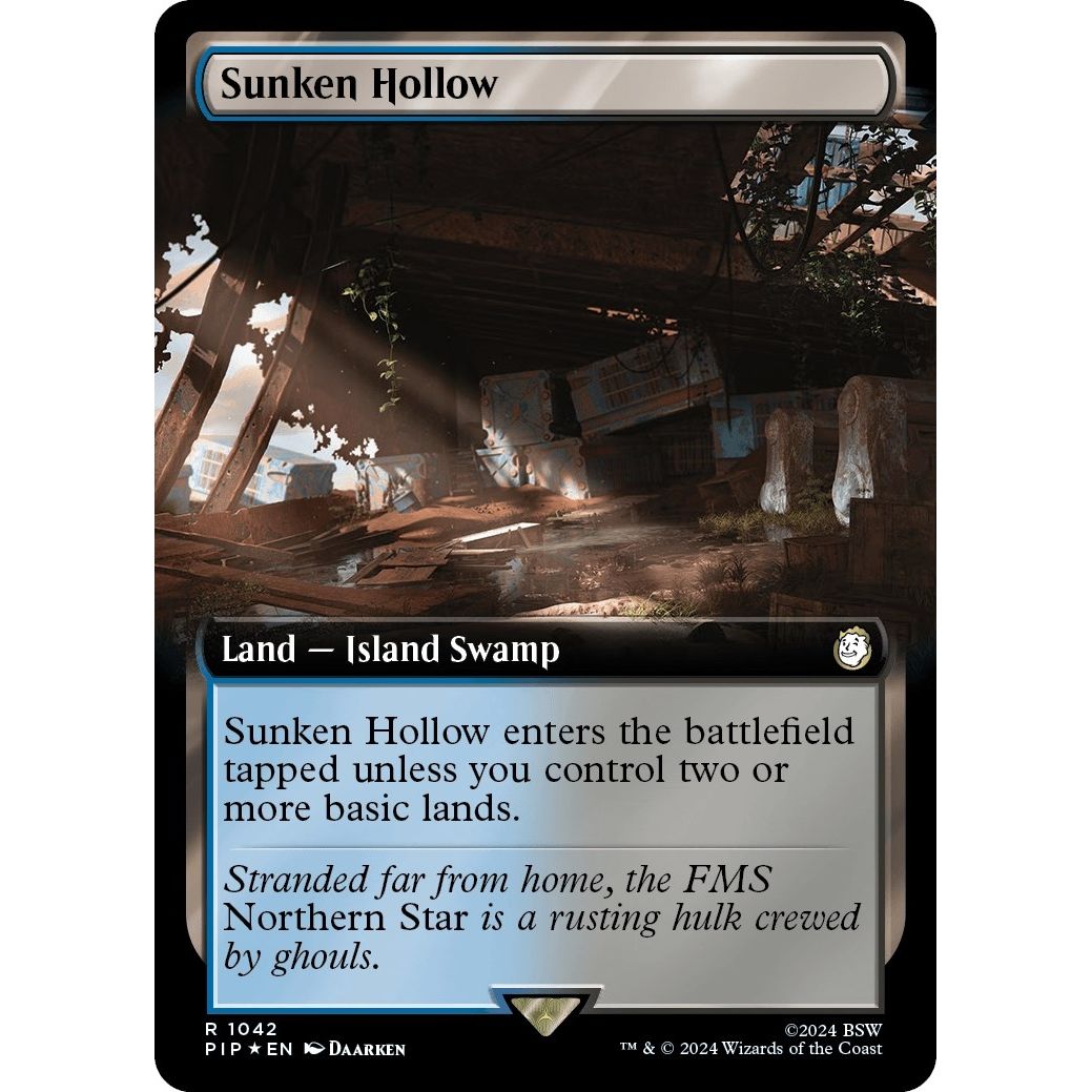 Image for Sunken Hollow (Extended Art) (Surge Foil) (1042) (PIP) - Magic: The Gathering