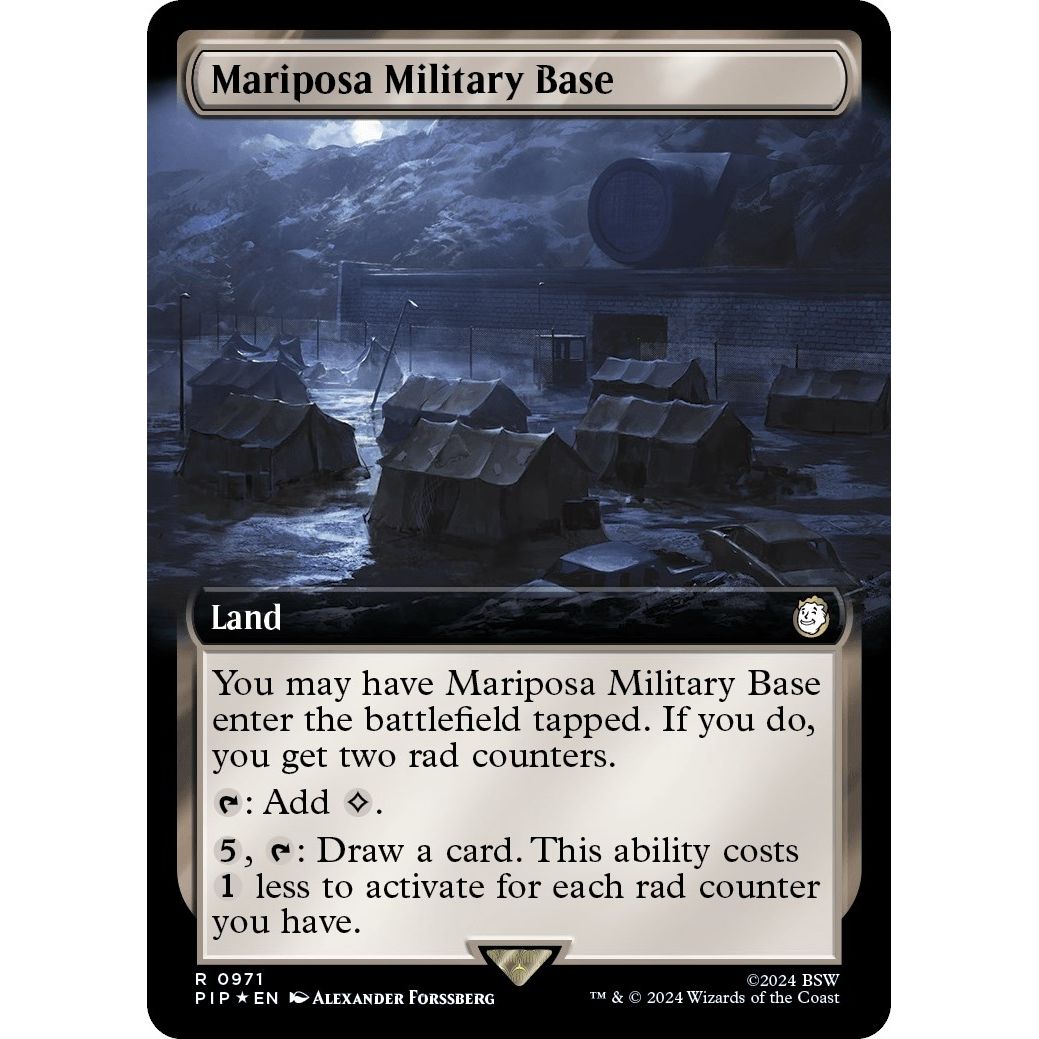 Image for Mariposa Military Base (Extended Art) (Surge Foil) (971) (PIP) - Magic: The Gathering