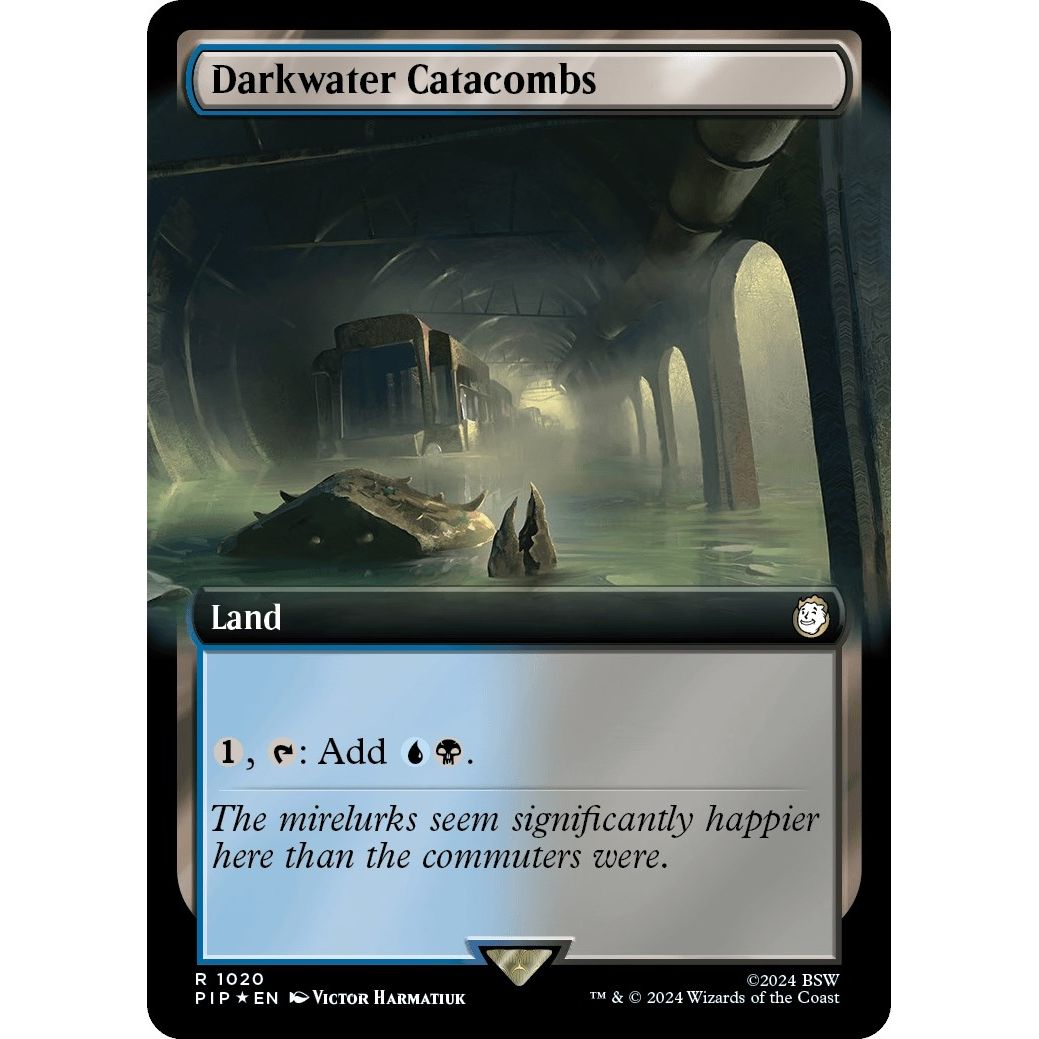 Image for Darkwater Catacombs (Extended Art) (Surge Foil) (1020) (PIP) - Magic: The Gathering