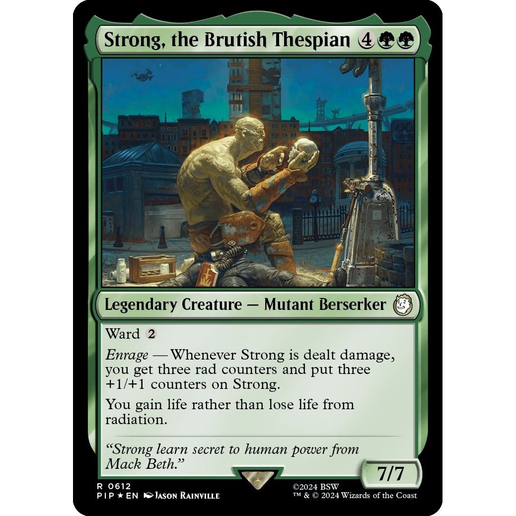 Image for Strong, the Brutish Thespian (Surge Foil) (612) (PIP) - Magic: The Gathering