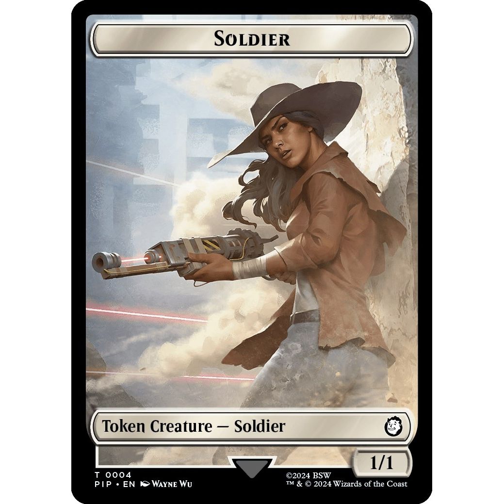 Image for Soldier (0004) // Treasure (0019) Double-Sided Token (4 // 19) (PIP) - Magic: The Gathering