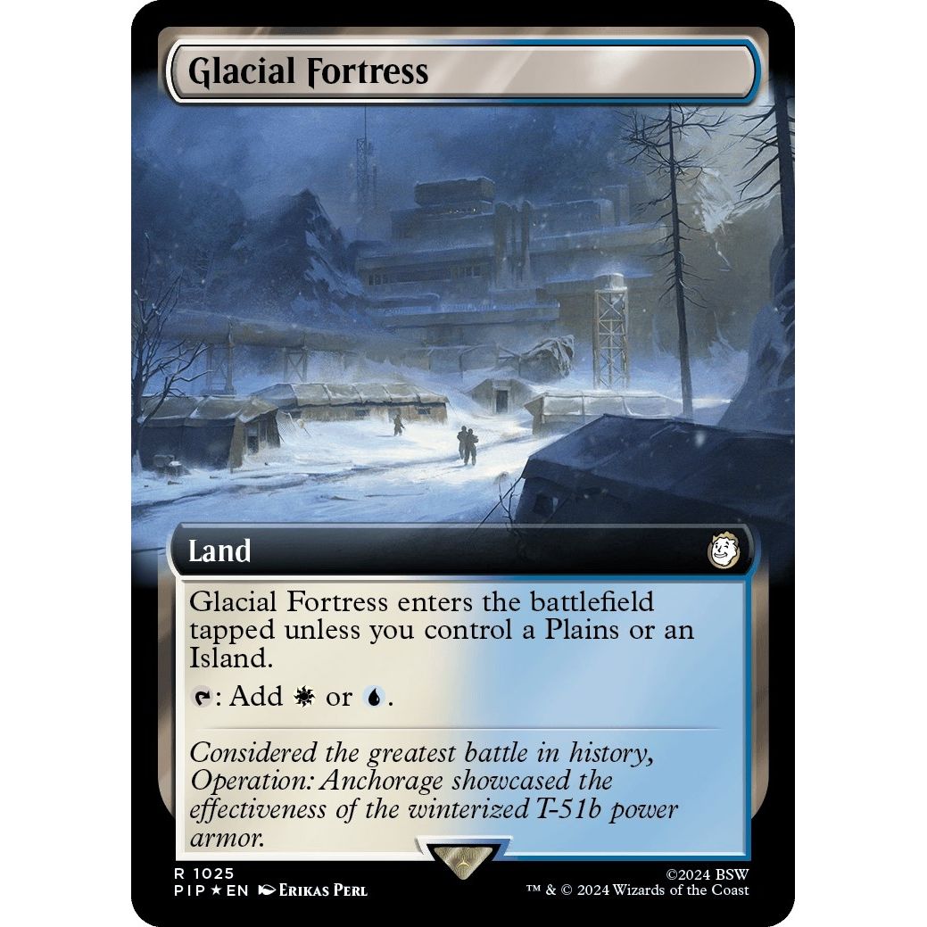 Image for Glacial Fortress (Extended Art) (Surge Foil) (1025) (PIP) - Magic: The Gathering