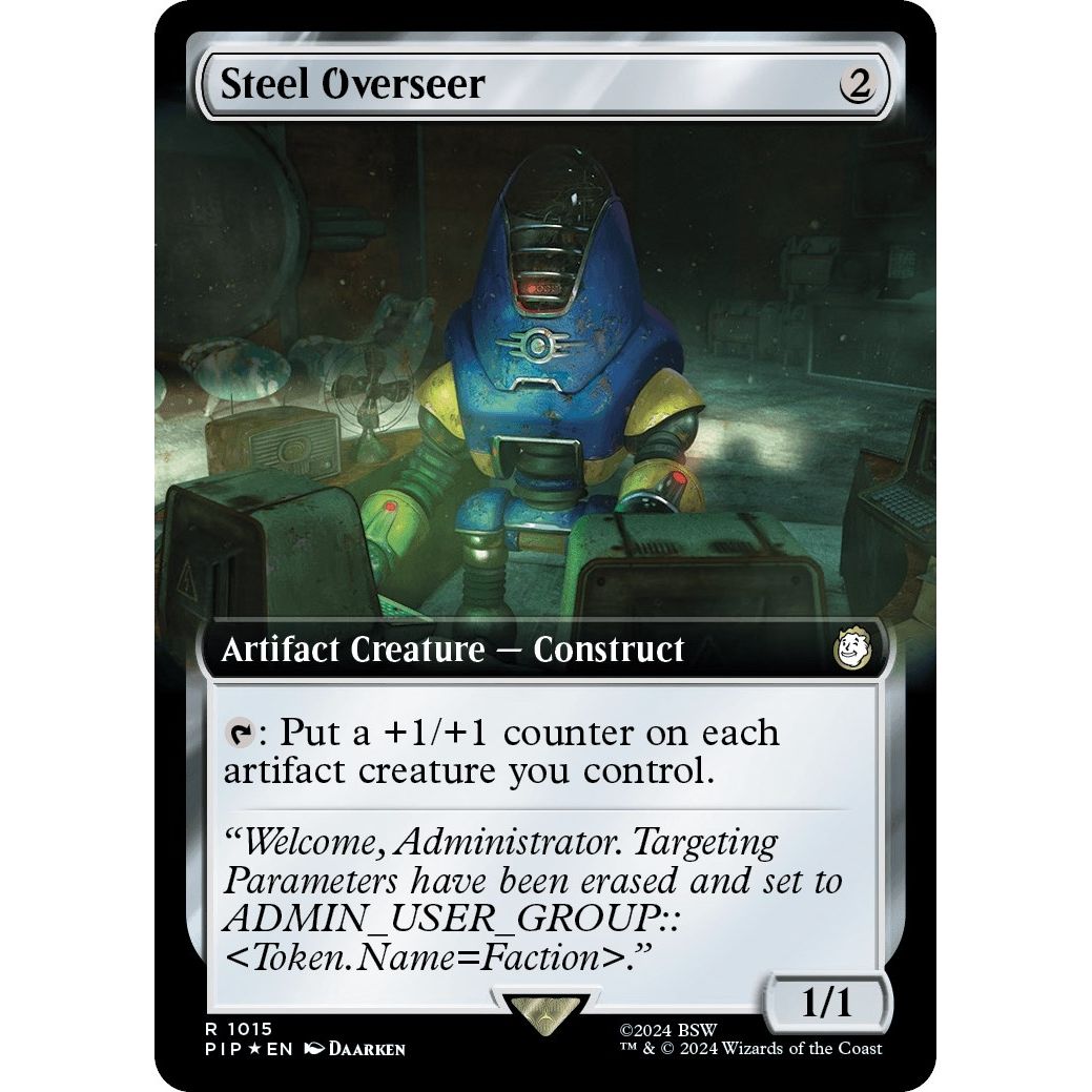 Image for Steel Overseer (Extended Art) (Surge Foil) (1015) (PIP) - Magic: The Gathering