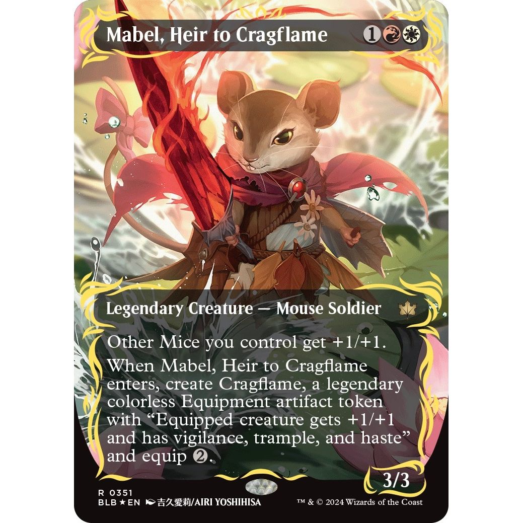 Image for Mabel, Heir to Cragflame (Borderless) (Raised Foil) (351) (BLB) - Magic: The Gathering