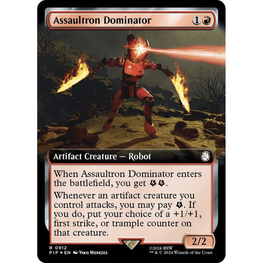 Image for Assaultron Dominator (Extended Art) (Surge Foil) (912) (PIP) - Magic: The Gathering