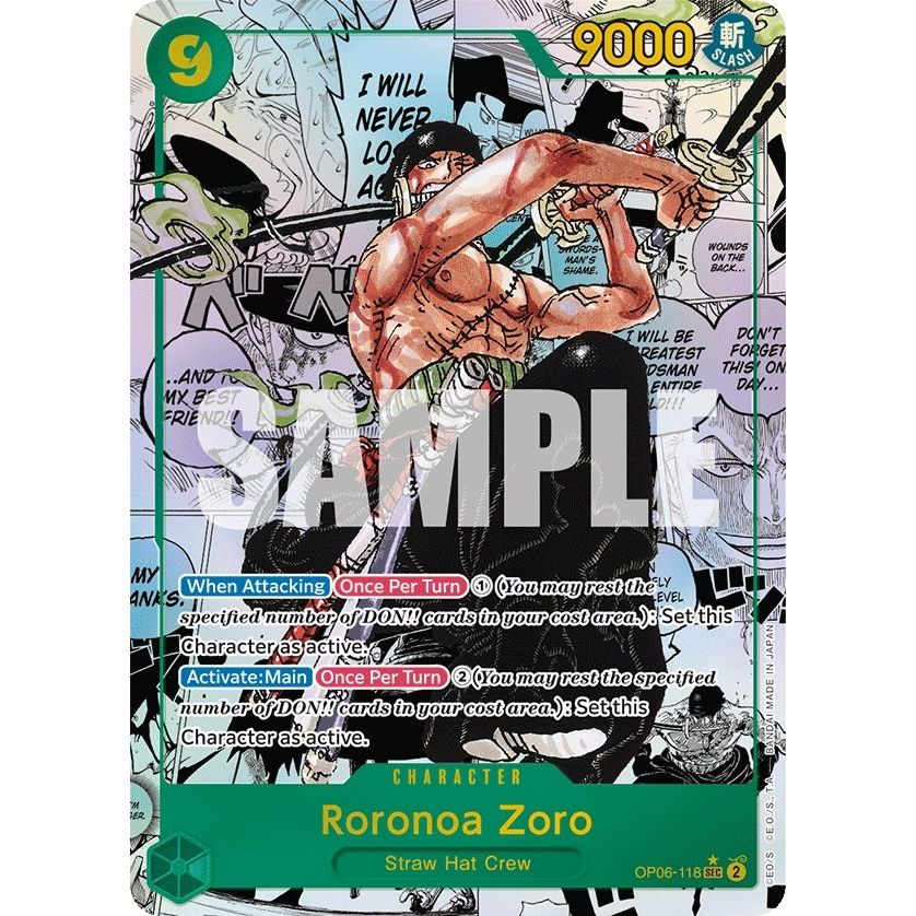 Image for Roronoa Zoro (Alternate Art) (Manga) (OP06-118) (OP06) - One Piece Card Game