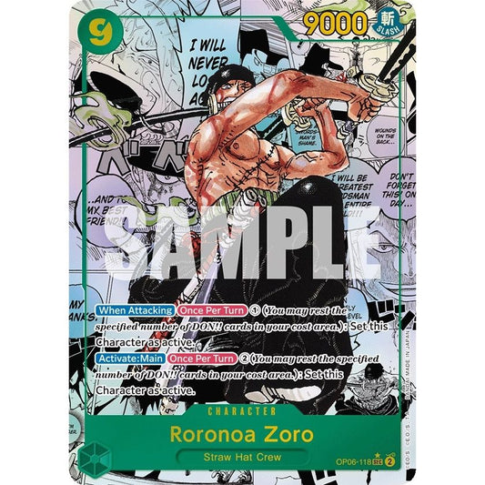 Image for Roronoa Zoro (Alternate Art) (Manga) (OP06-118) (OP06) - One Piece Card Game