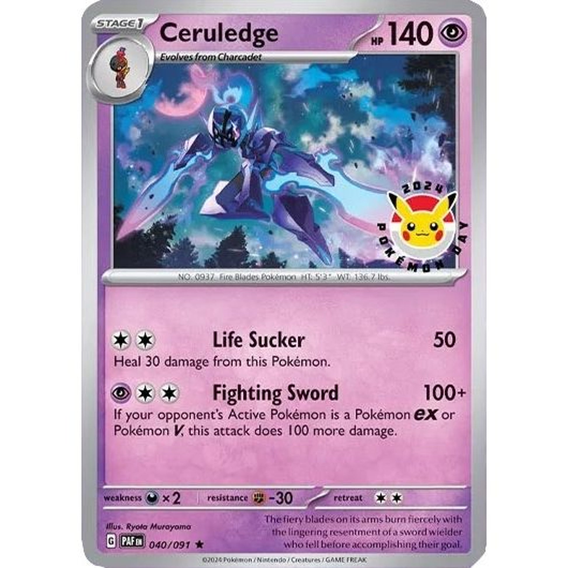 Image for Ceruledge - 040/091 (Pokemon Day 2024) (Cosmos Holo) (040/091) (MCAP) - Pokemon