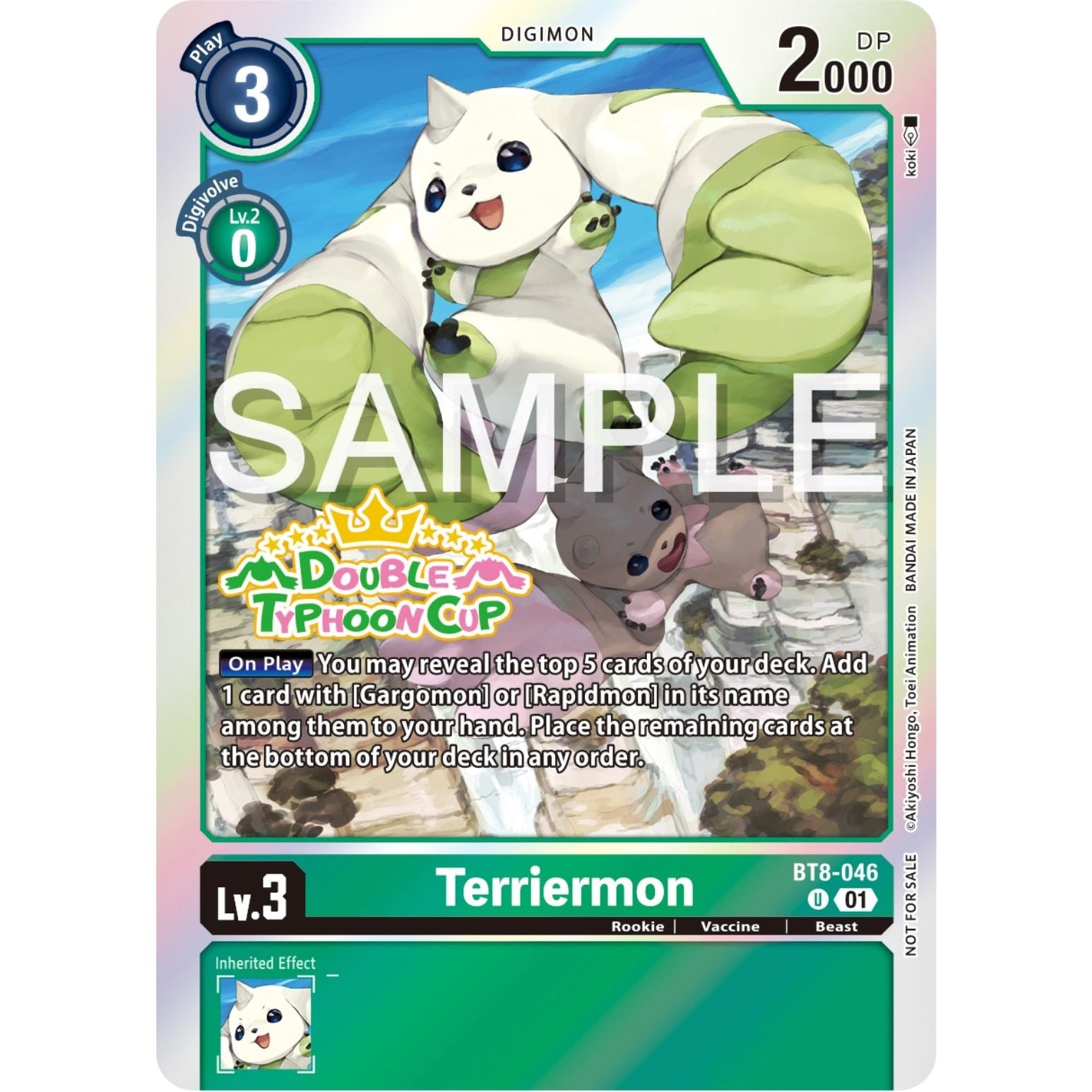 Image for Terriermon (Double Typhoon Cup Winner) (BT8-046 U) (BT08) - Digimon Card Game