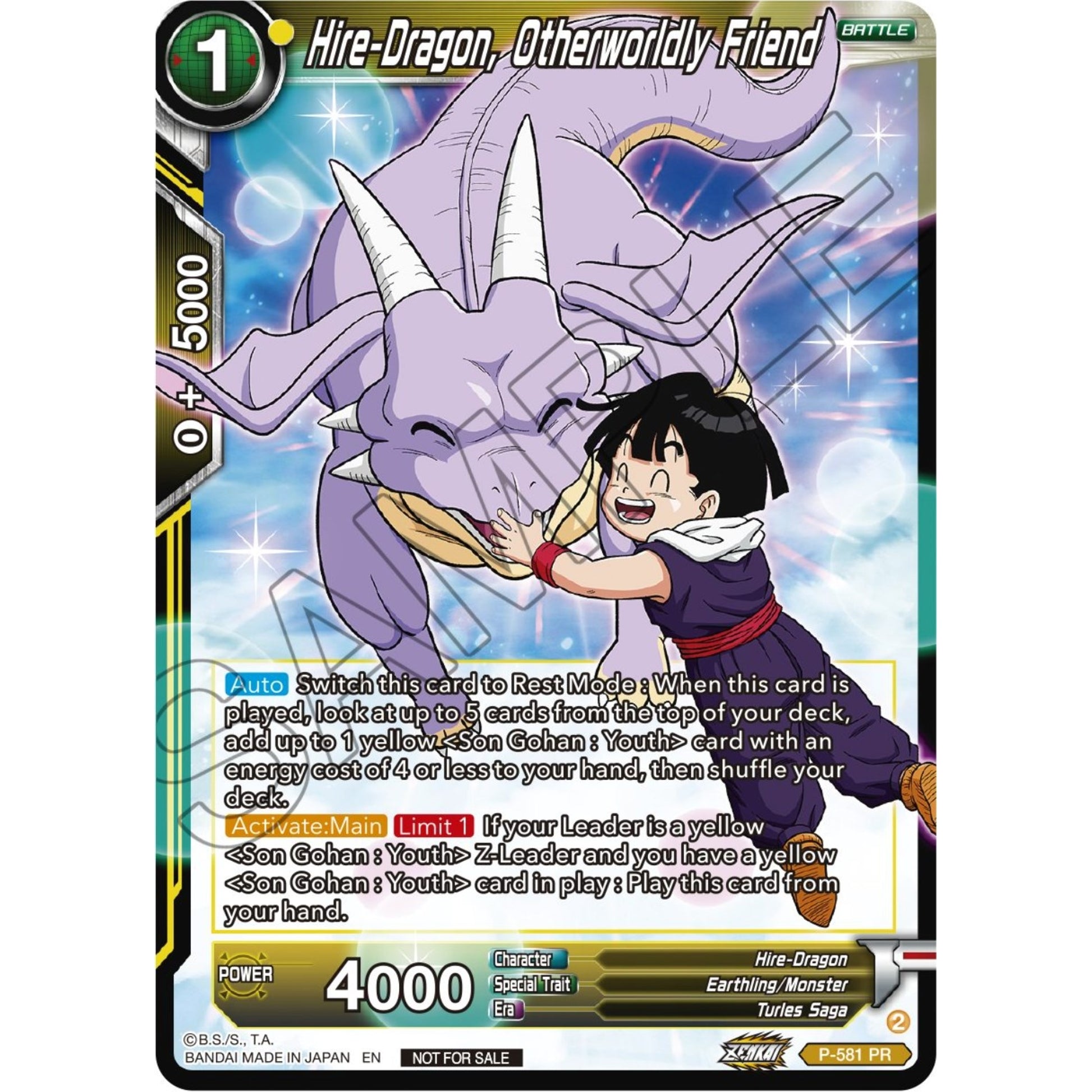 Image for Hire-Dragon, Otherworldly Friend (Zenkai Series Tournament Pack Vol.7) (P-581) (TPR) - Dragon Ball Super: Masters