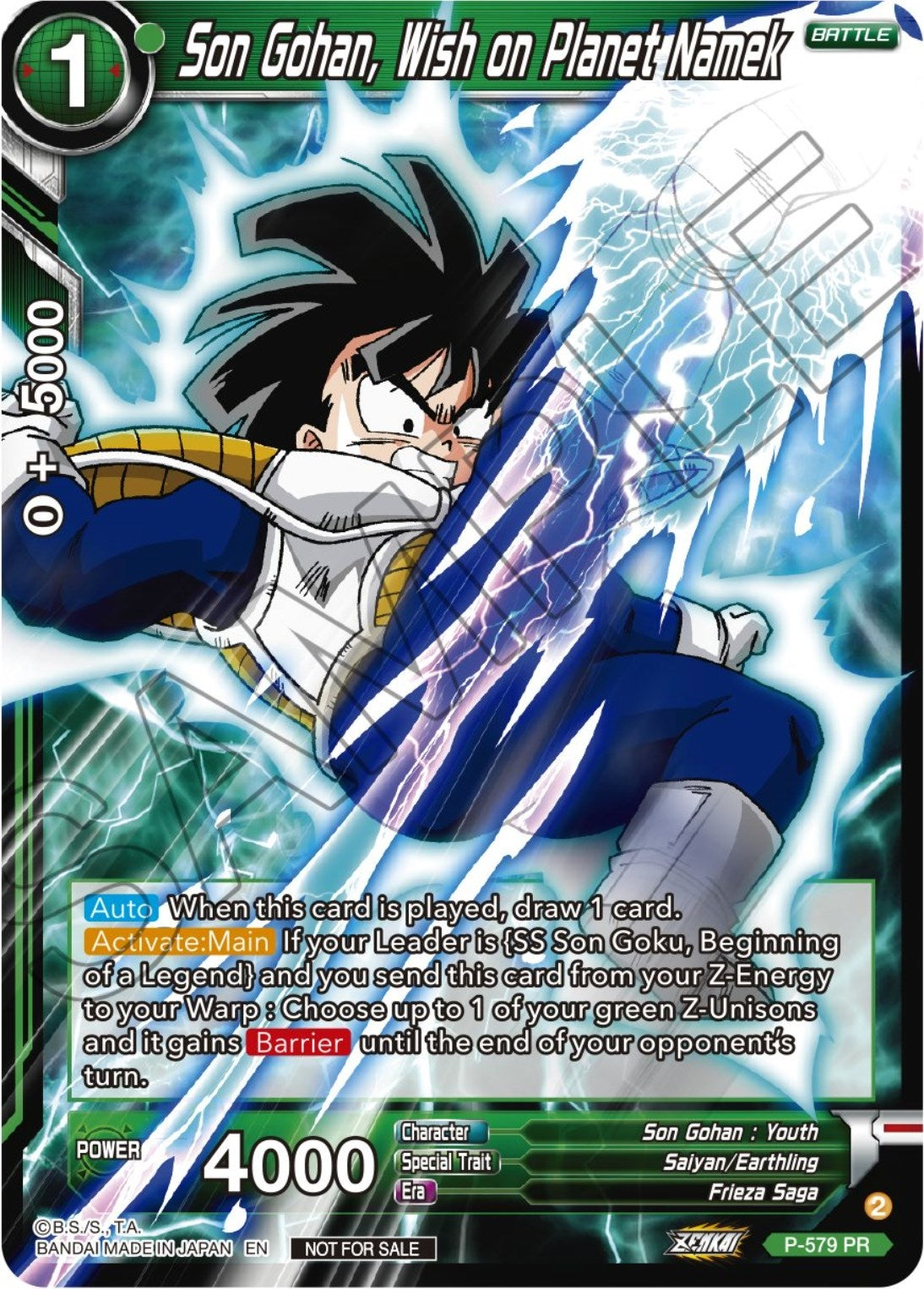 Image for Son Gohan, Wish on Planet Namek (Zenkai Series Tournament Pack Vol.7) (P-579) (TPR) - Dragon Ball Super: Masters