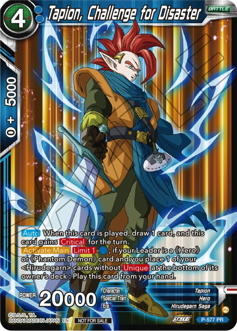Image for Tapion, Challenge for Disaster (Zenkai Series Tournament Pack Vol.7) (P-577) (TPR) - Dragon Ball Super: Masters