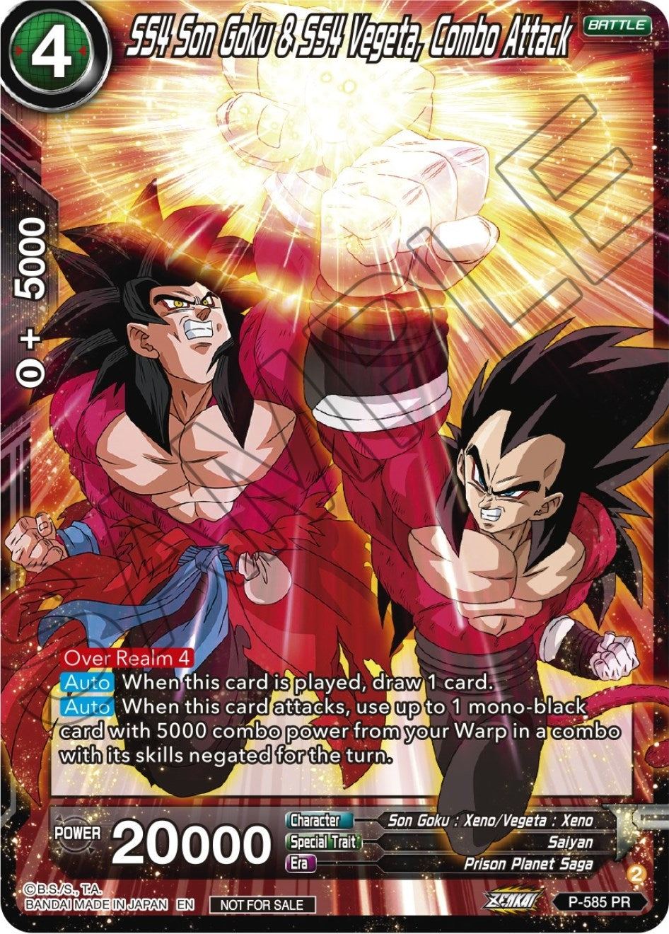 Image for SS4 Son Goku & SS4 Vegeta, Combo Attack (Zenkai Series Tournament Pack Vol.7) (P-585) (TPR) - Dragon Ball Super: Masters