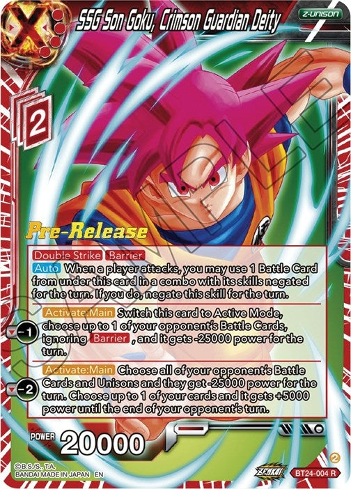 Image for SSG Son Goku, Crimson Guardian Deity (BT24-004) (BT24_PR) - Dragon Ball Super: Masters