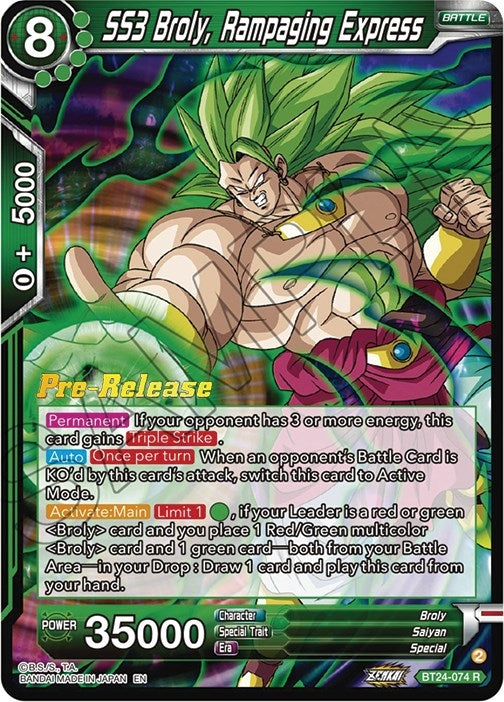 Image for SS3 Broly, Rampaging Express (BT24-074) (BT24_PR) - Dragon Ball Super: Masters