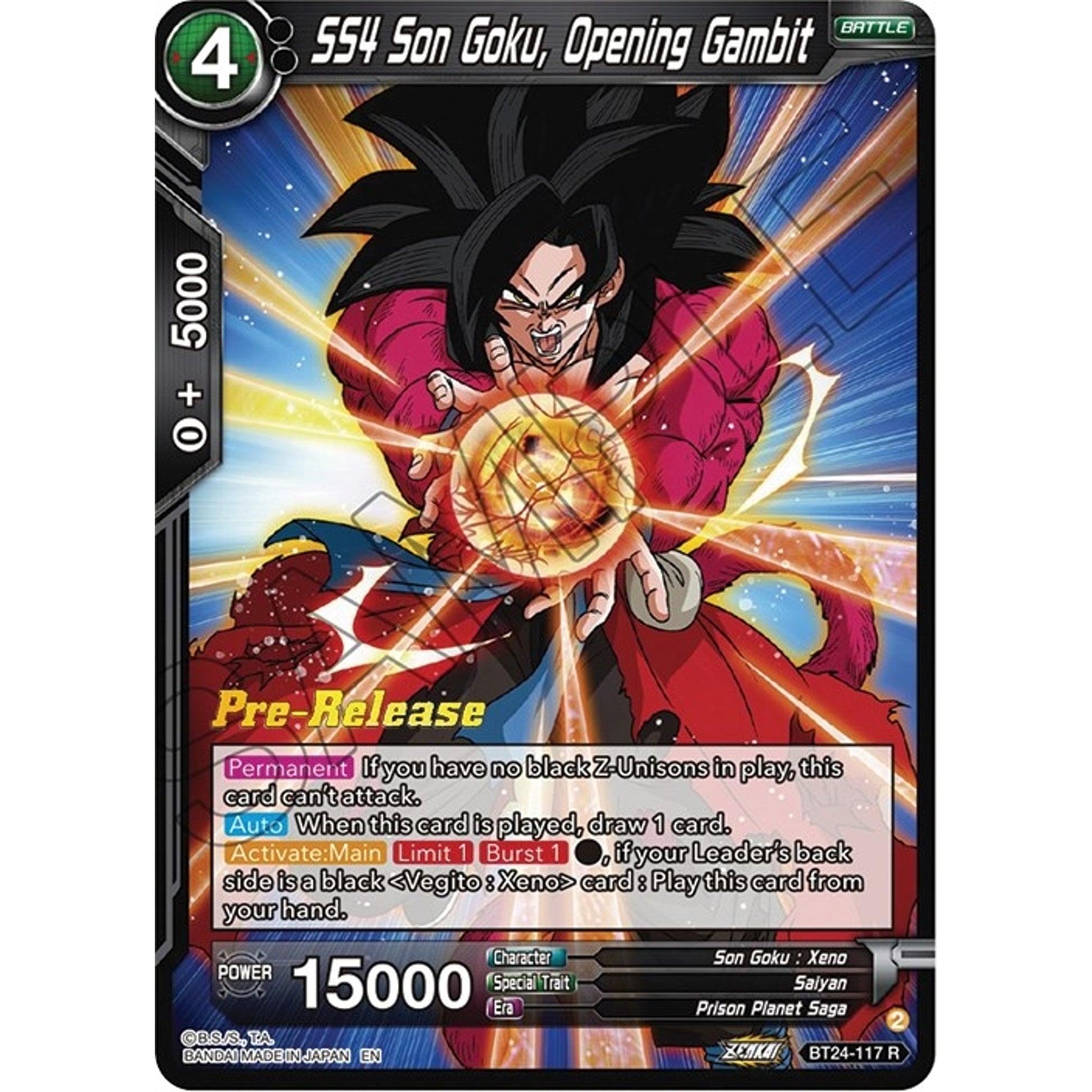 Image for SS4 Son Goku, Opening Gambit (BT24-117) (BT24_PR) - Dragon Ball Super: Masters
