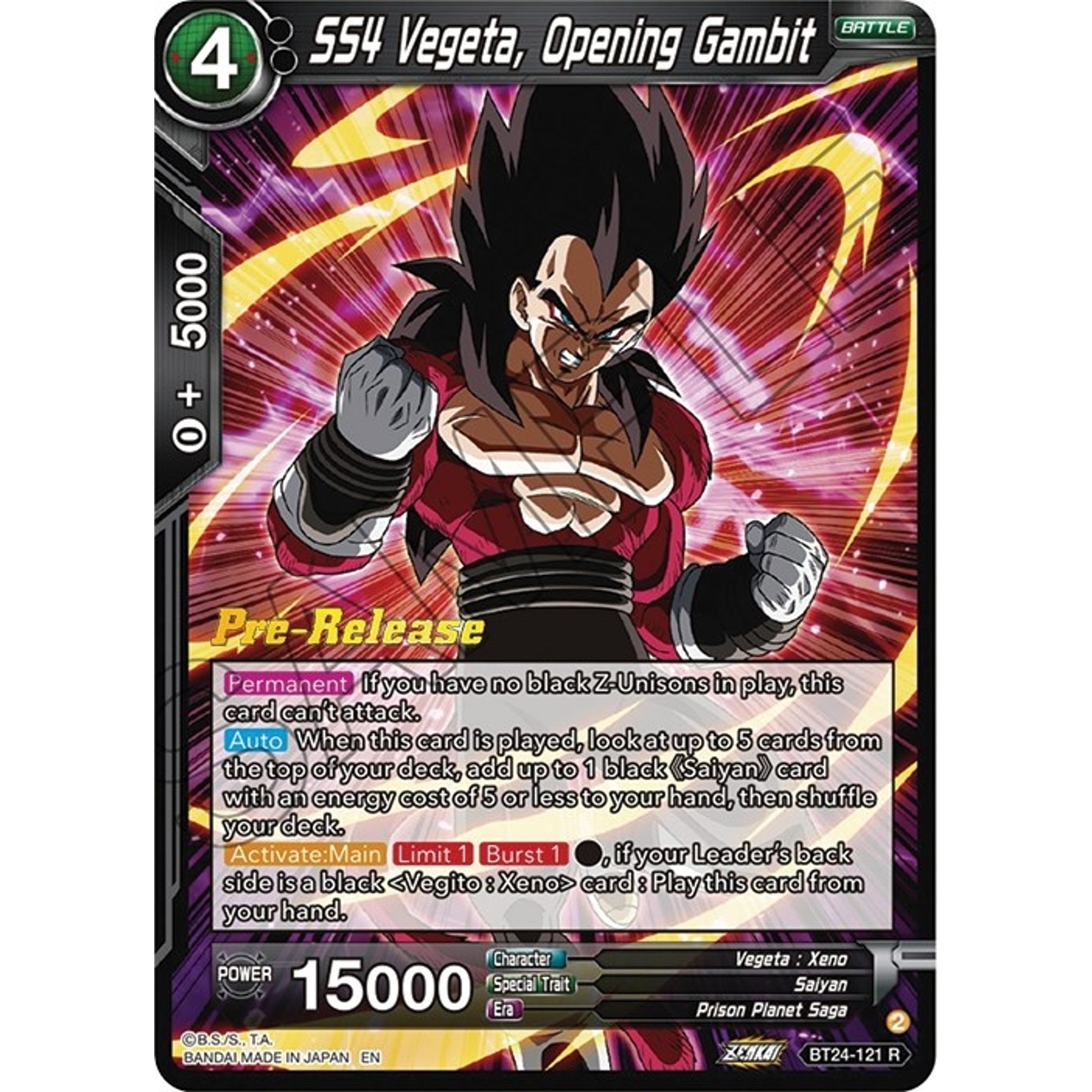 Image for SS4 Vegeta, Opening Gambit (BT24-121) (BT24_PR) - Dragon Ball Super: Masters