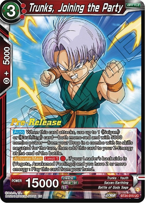 Image for Trunks, Joining the Party (BT24-015) (BT24_PR) - Dragon Ball Super: Masters