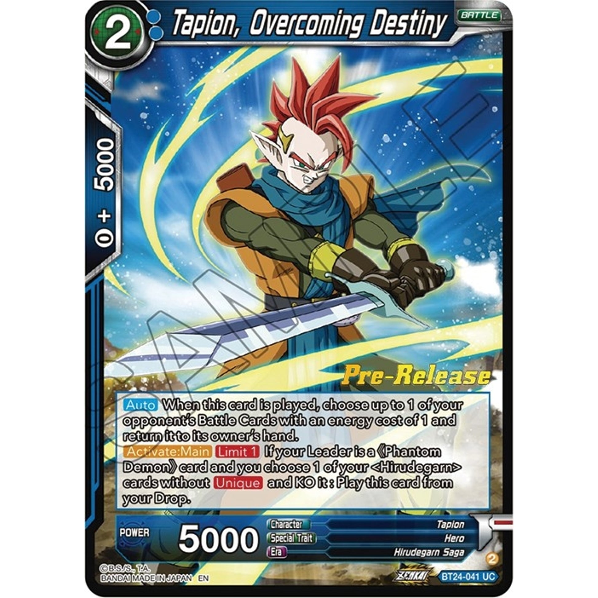 Image for Tapion, Overcoming Destiny (BT24-041) (BT24_PR) - Dragon Ball Super: Masters