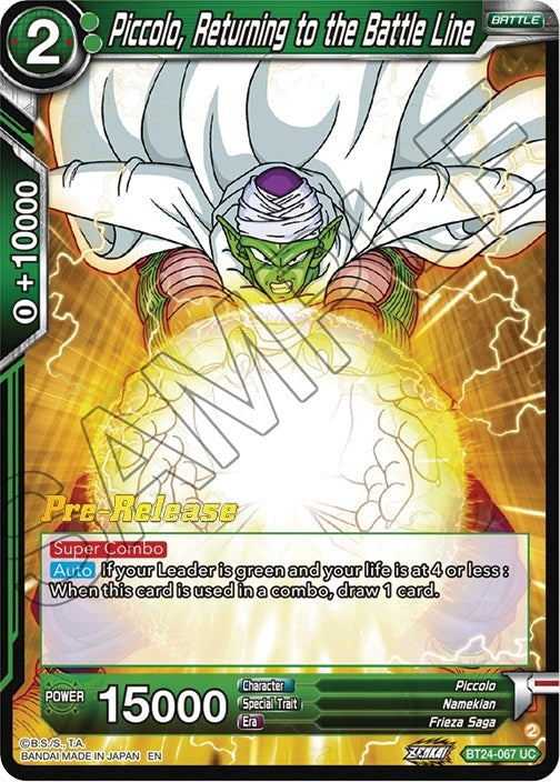 Image for Piccolo, Returning to the Battle Line (BT24-067) (BT24_PR) - Dragon Ball Super: Masters