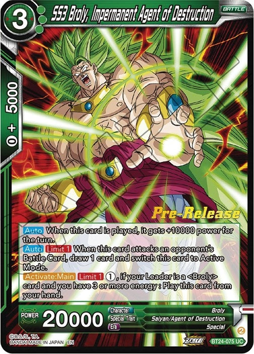 Image for SS3 Broly, Impermanent Agent of Destruction (BT24-075) (BT24_PR) - Dragon Ball Super: Masters