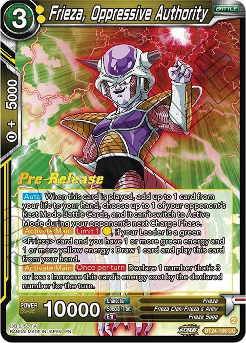 Image for Frieza, Oppressive Authority (BT24-106) (BT24_PR) - Dragon Ball Super: Masters