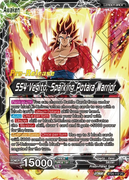 Image for SS4 Son Goku & SS4 Vegeta // SS4 Vegito, Sparking Potara Warrior (BT24-112) (BT24_PR) - Dragon Ball Super: Masters