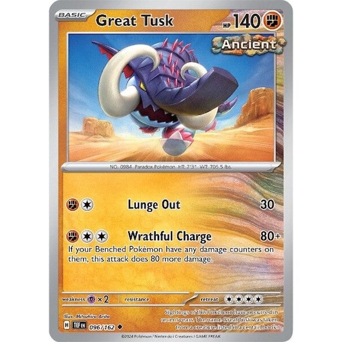 Image for Great Tusk (096/162) (TEF) - Pokemon