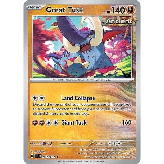 Image for Great Tusk (097/162) (TEF) - Pokemon