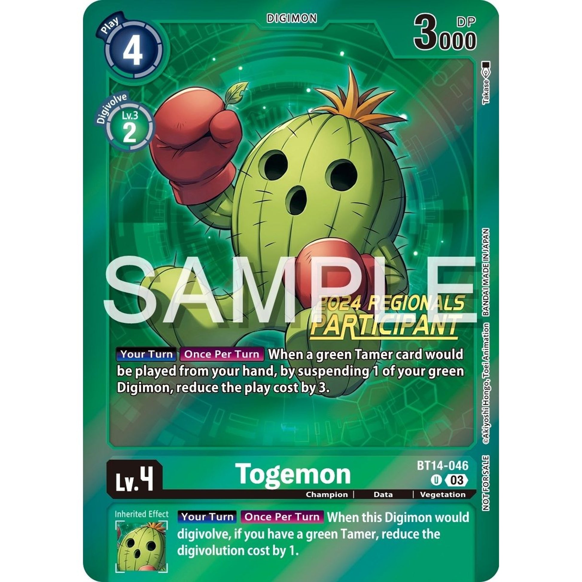 Image for Togemon (2024 Regionals Participant) (BT14-046 U) (BT14) - Digimon Card Game