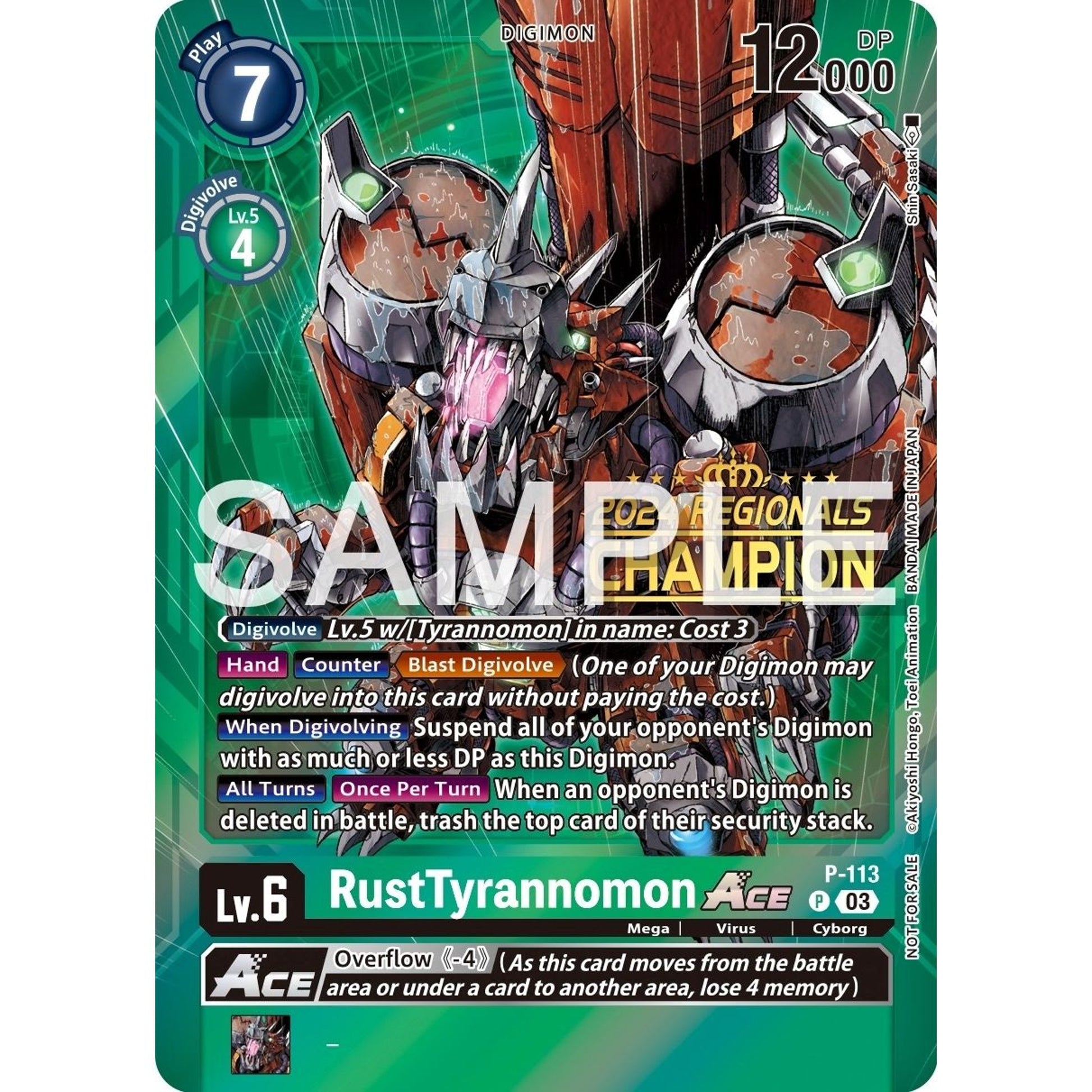 Image for RustTyrannomon ACE - P-113 (2024 Regionals Champion) (P-113 P) (D-PR) - Digimon Card Game