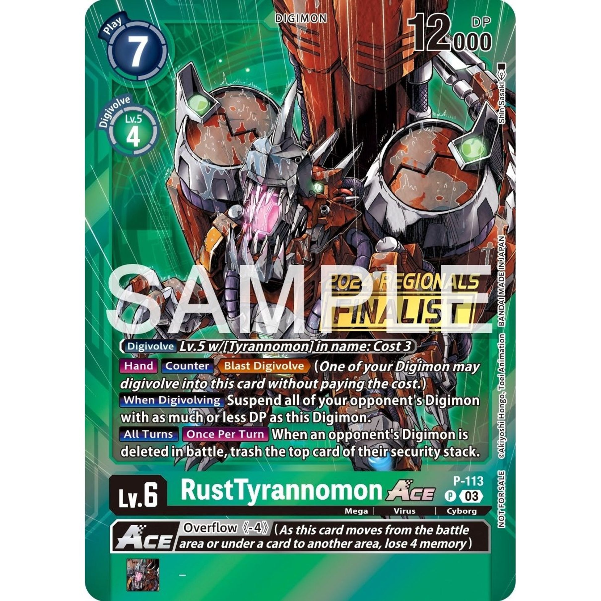 Image for RustTyrannomon ACE - P-113 (2024 Regionals Finalist) (P-113 P) (D-PR) - Digimon Card Game