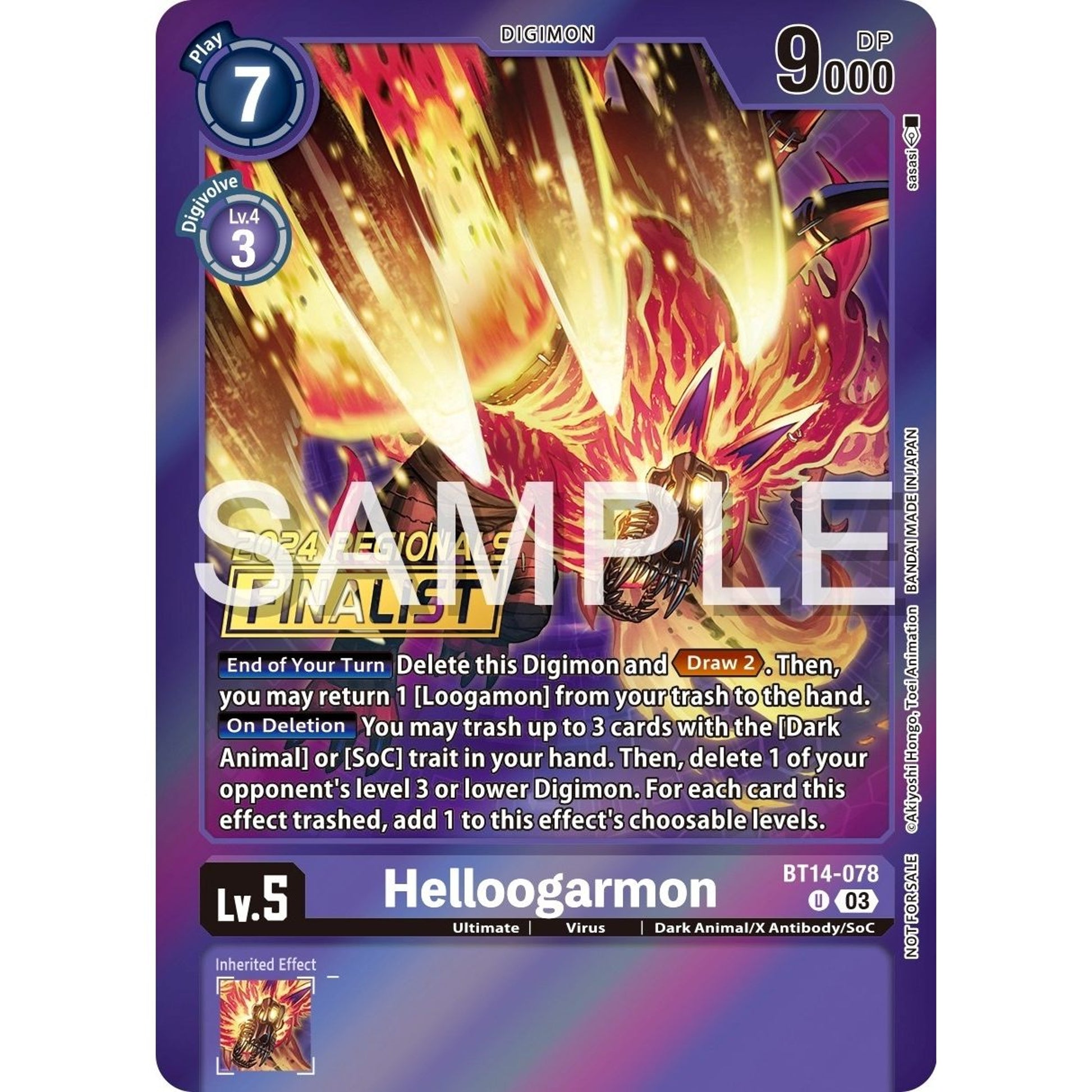 Image for Helloogarmon (2024 Regionals Finalist) (BT14-078 U) (BT14) - Digimon Card Game