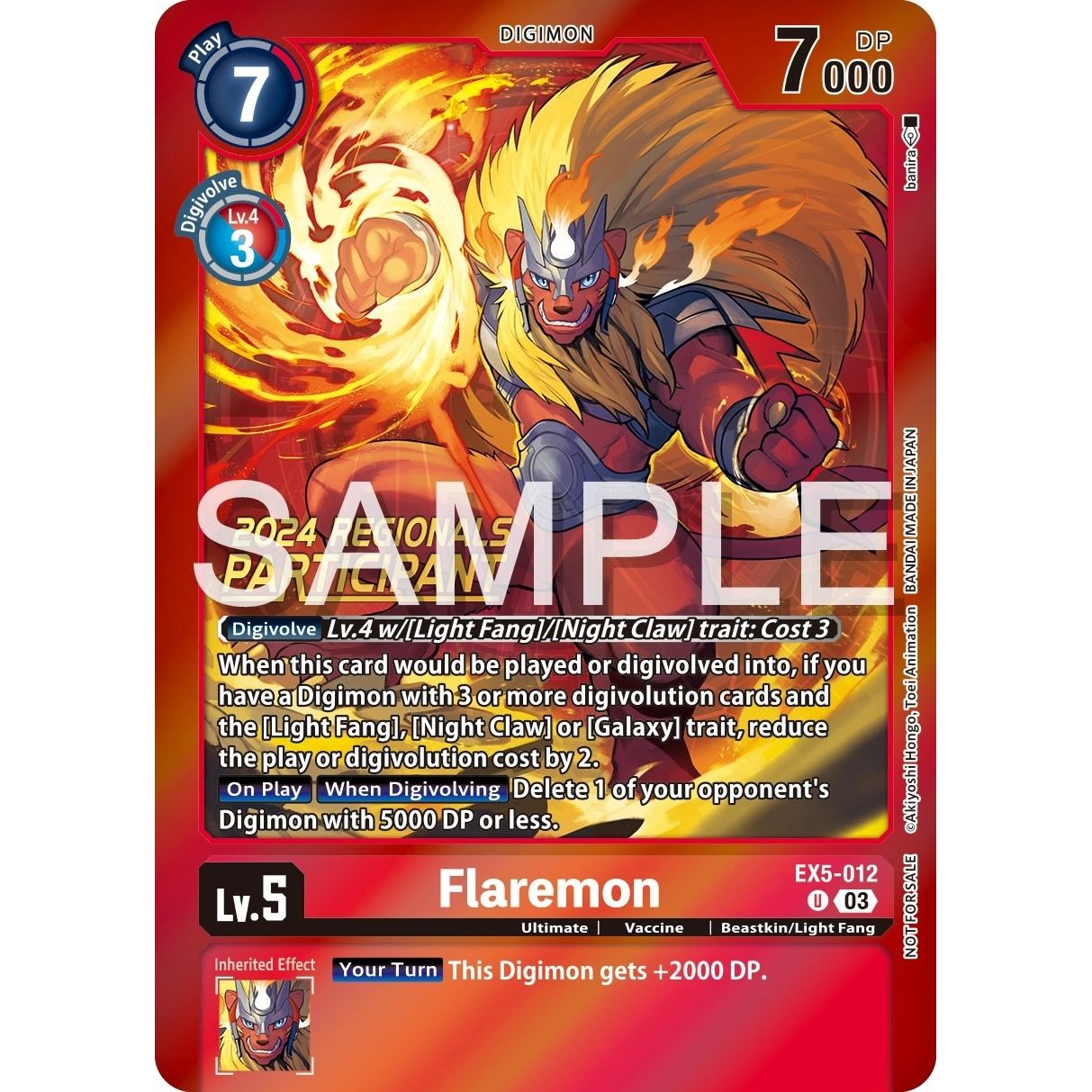Image for Flaremon (2024 Regionals Participant) (EX5-012 U) (EX05) - Digimon Card Game
