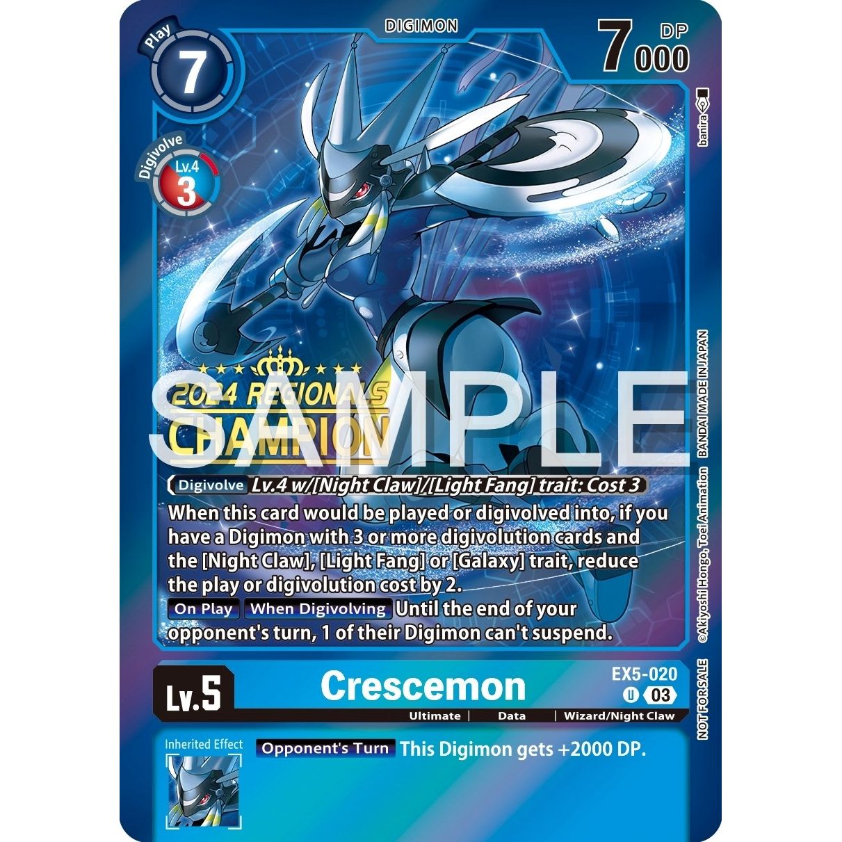Image for Crescemon (2024 Regionals Champion) (EX5-020 U) (EX05) - Digimon Card Game
