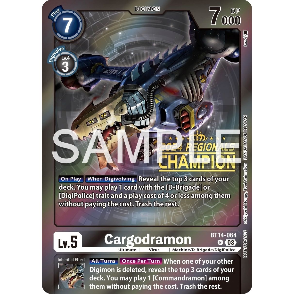 Image for Cargodramon (2024 Regionals Champion) (BT14-064 R) (BT14) - Digimon Card Game