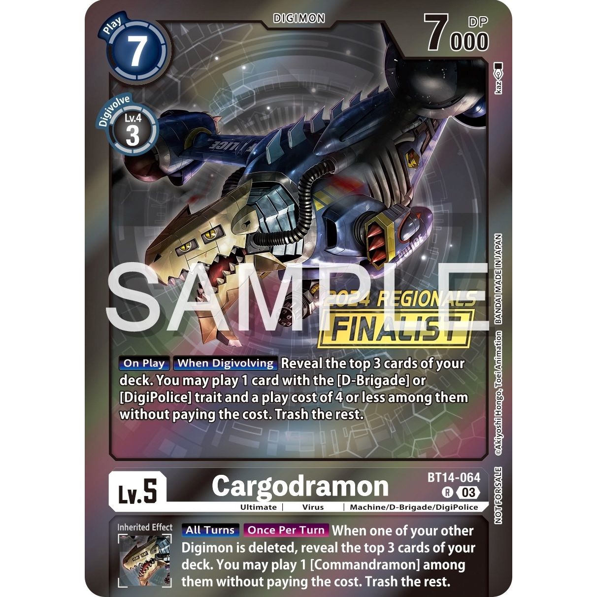 Image for Cargodramon (2024 Regionals Finalist) (BT14-064 R) (BT14) - Digimon Card Game