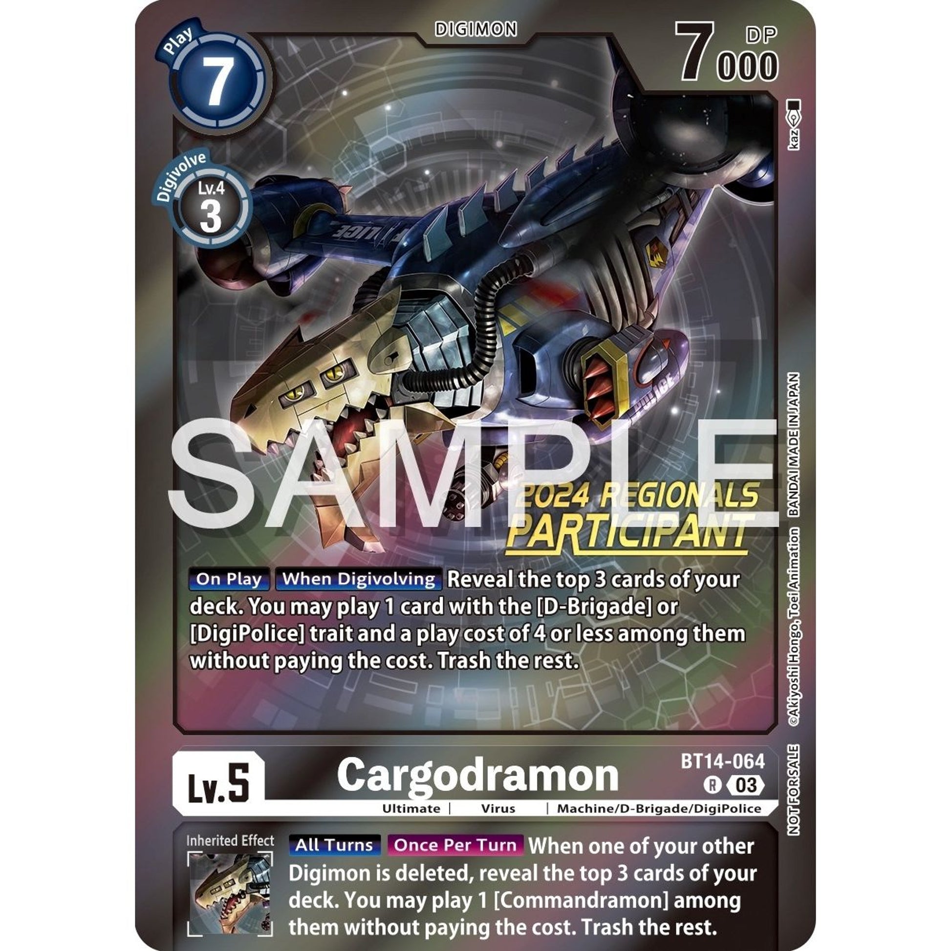 Image for Cargodramon (2024 Regionals Participant) (BT14-064 R) (BT14) - Digimon Card Game