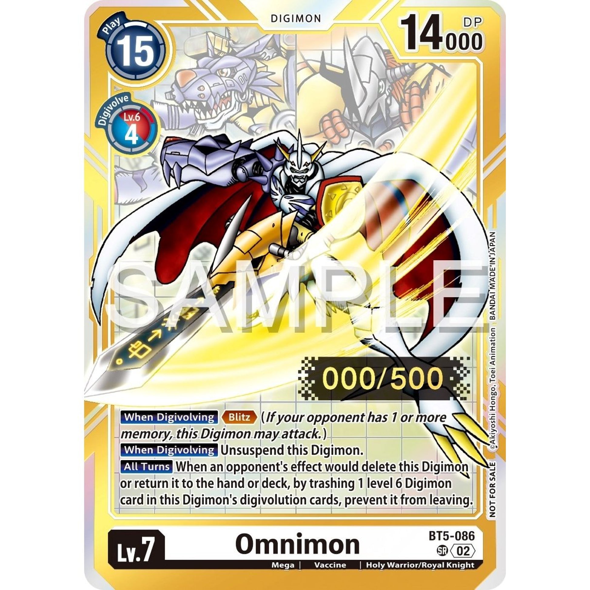 Image for Omnimon (Serial Numbered) (BT5-086 SR) (BT05) - Digimon Card Game