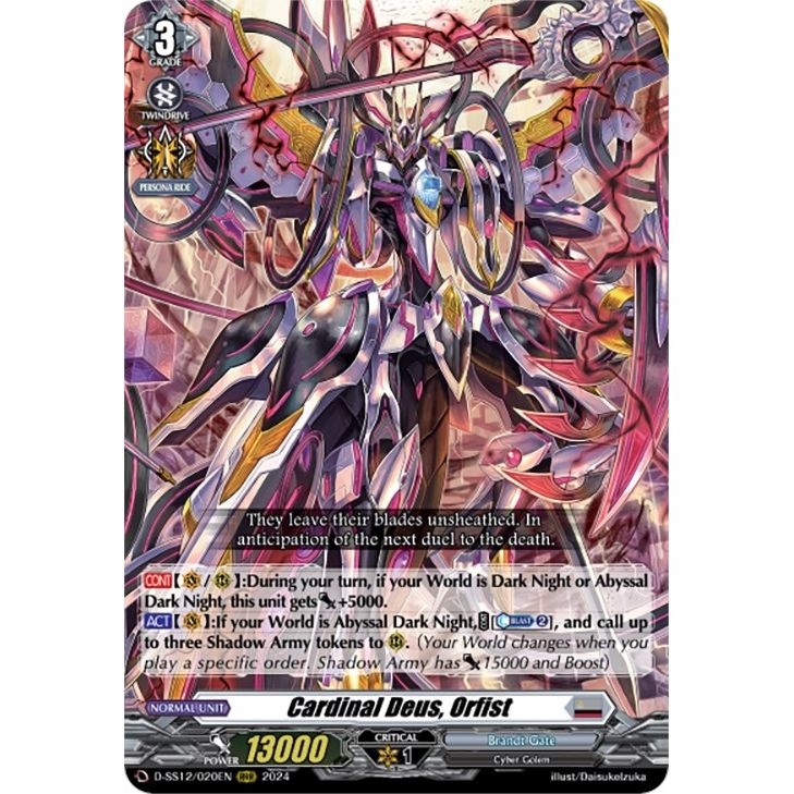 Image for Cardinal Deus, Orfist (D-SS12/020EN) (D-SS12) - Cardfight Vanguard