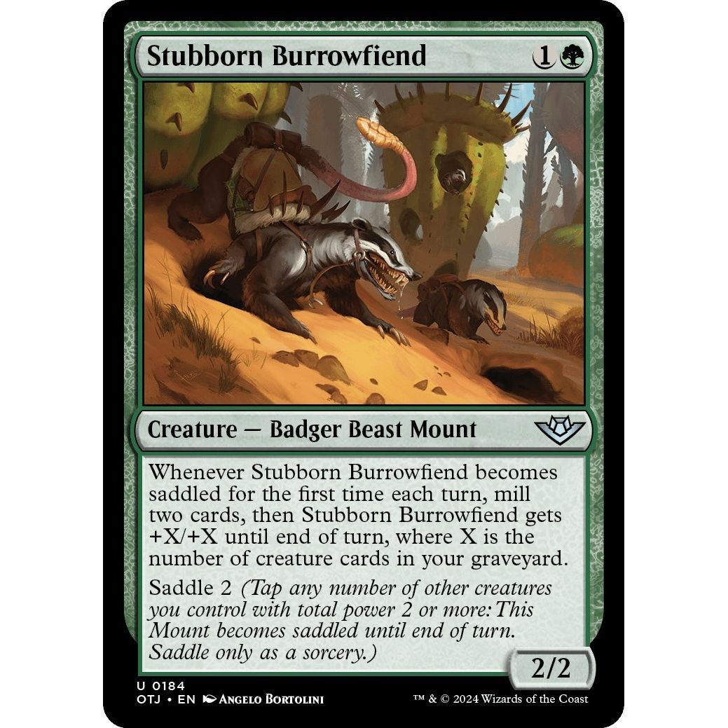 Image for Stubborn Burrowfiend (184) (OTJ) - Magic: The Gathering