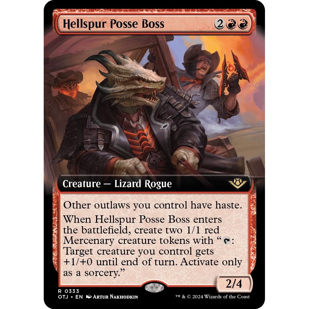 Image for Hellspur Posse Boss (Extended Art) (333) (OTJ) - Magic: The Gathering