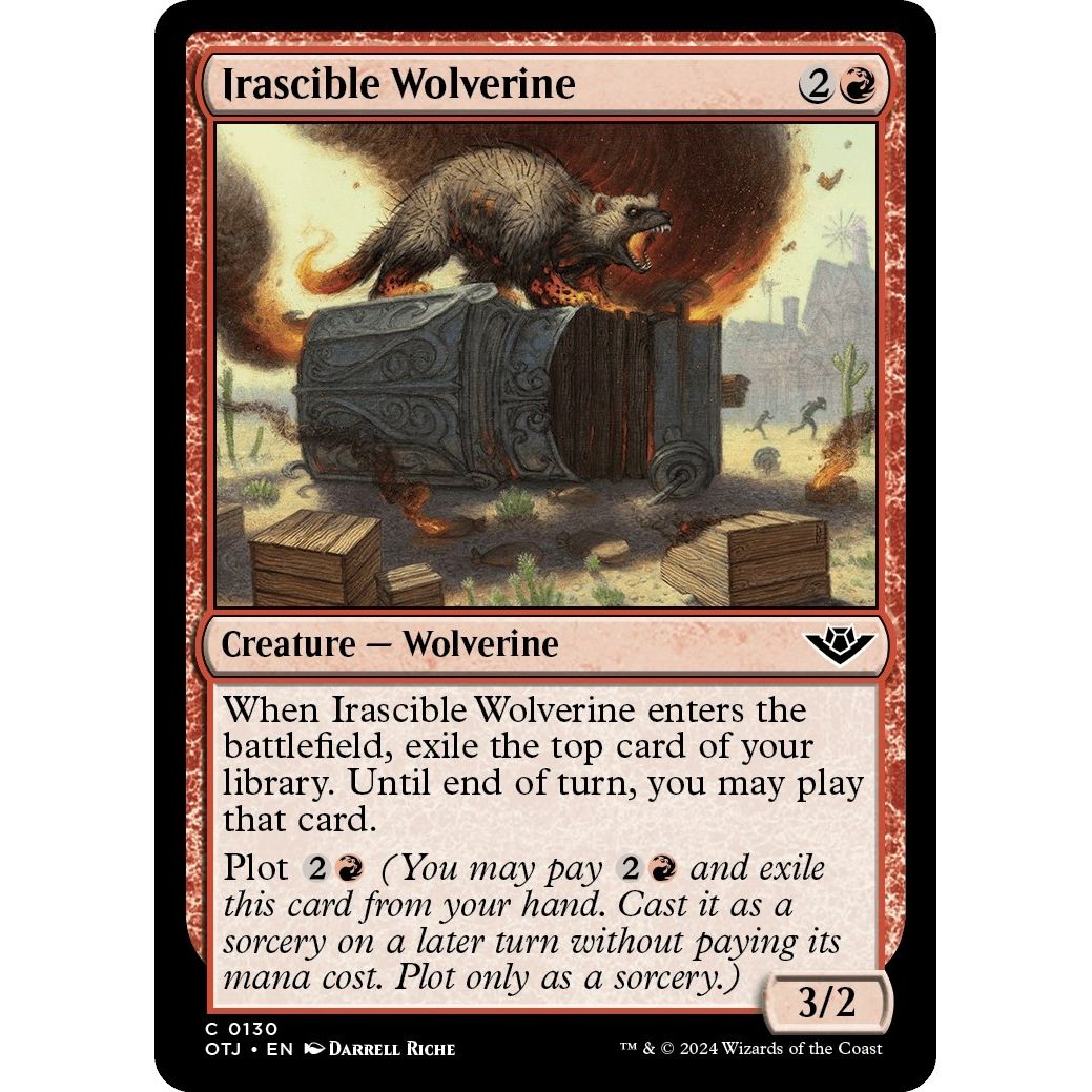 Image for Irascible Wolverine (130) (OTJ) - Magic: The Gathering