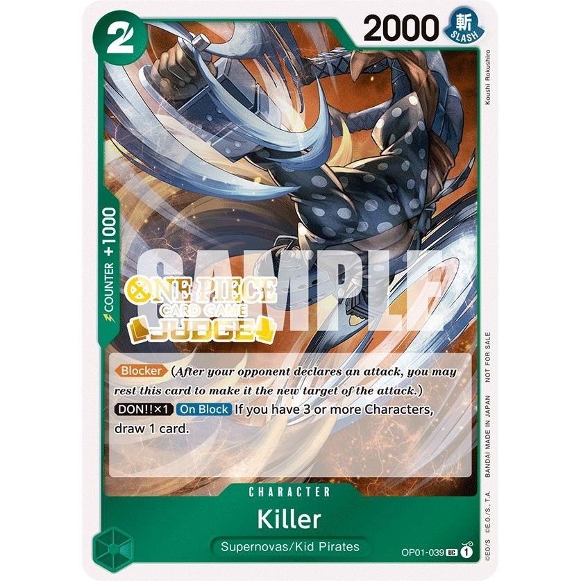 Image for Killer (Judge Pack Vol. 3) (OP01-039) (OP-PR) - One Piece Card Game
